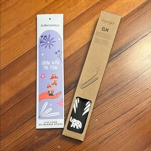 Folkessence Lily Lilac Incense Sticks and Myeoga Elm Holder